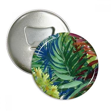Imagem de Tropic Desenho Arte Planta Flor Abridor de Garrafas Imã de Geladeira Emblema Multifuncional