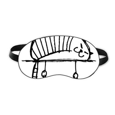 Imagem de Capa de proteção para olhos de gato listrada preguiçosa para dormir macia à noite