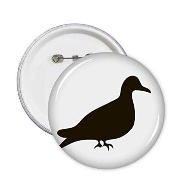 Imagem de Broche de retrato de animal de pombo, preto, 5 peças