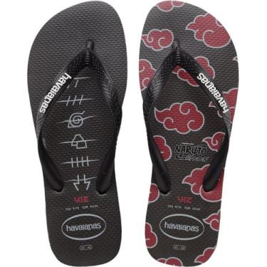 Imagem de Chinelo Havaianas Naruto Akatsuki - Havaianas Naruto Preto - Chinela N