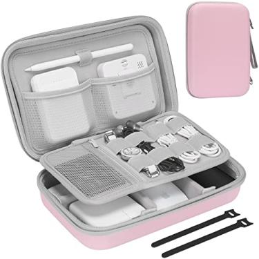 Imagem de ProCase Estojo organizador eletrônico de viagem rígido para MacBook, carregadores, cabos carregadores, carregador portátil Apple Magic Mouse, Apple Pencil USB, flash disco, cartão