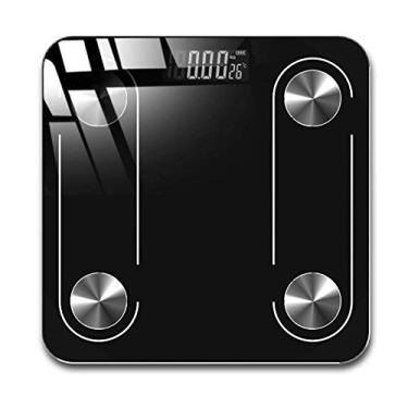 Imagem de balança de gordura corporal profissional design anti-derrapante chão ciência luz de fundo eletrônica inteligente escala de peso digital aplicativo bluetooth durável