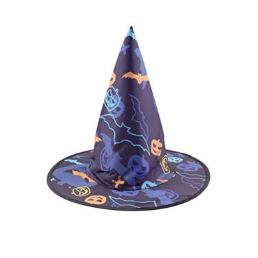 Imagem de Chapéu de bruxa infantil Bestgift chapéu de bruxo fantasia de Halloween chapéu de festa roxo 1