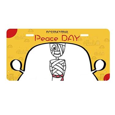 Imagem de DIYthinker Placa de carro Egypt Mummy Horus Goldfish Hat Placa de carro Decoração Dia da Paz