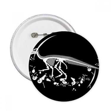Imagem de Ossos de Dinossauro Preto Pinos Redondo Emblema Decoração Roupas 5 peças Presente