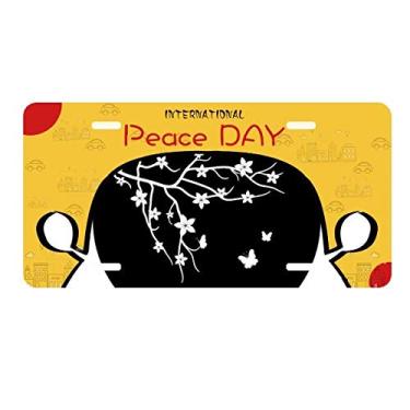 Imagem de DIYthinker Placa de carro Sakura Japão Borboleta Japão Placa de carro Decoração Dia da Paz