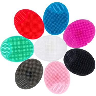 Imagem de Lurrose 8 peças de limpador de rosto de silicone macio e escova de massageador manual escova de limpeza facial tapete de mão para remoção de cravos esfoliante para mulheres mulheres mulheres