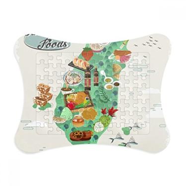 Imagem de Taiwan Foods Mapa China Honey Coffee Moldura de quebra-cabeça Decoração de imagem Enfeite de jogo de quebra-cabeça