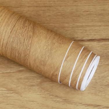 Imagem de AbaBoorty Papel de parede rústico para contato de madeira de 1,003 x 40 cm, papel de parede de grão de madeira, papel de parede removível para decoração de cozinha, armários de mesa, armário de mesa