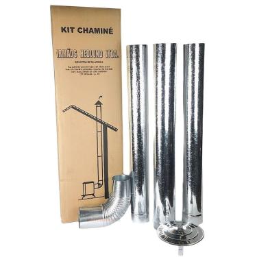 Imagem de Kit Chaminé Em Aço Galvanizado Com 3 Canos 120mm Para Casa Fogão a Lenha Lareira - N° 3 AMZ