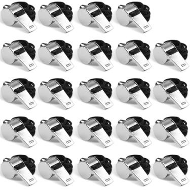 Imagem de Fya Apito, apito esportivo de 24 peças com cordão, apito de aço inoxidável muito alto, ideal para treinadores, árbitros, defesa pessoal e recreação