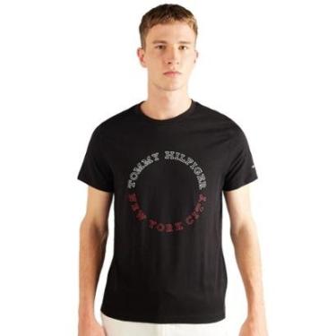 Imagem de Camiseta Tommy Hilfiger Masculina Monotype Roundle Logo Preta-Masculino