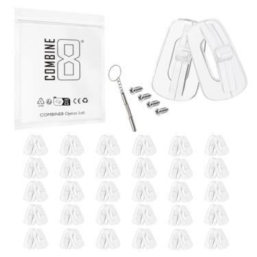 Imagem de Combine8 Almofadas de nariz para óculos, 30 pares de almofadas de nariz quadradas transparentes de silicone macio antiderrapante com 1 chave de fenda e 4 parafusos para óculos de sol Oakely Tincup