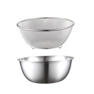 Imagem de Generic 2 pçs escorredor com tigela de mistura cesta drenagem frutas gadgets cozinha escorredores tigela uvas frutas grãos macarrão arrozes