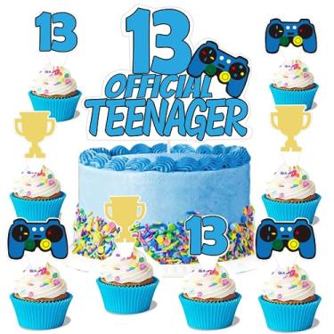 Imagem de 13th Game Birthday Cake Topper, Video Game Boy 13 Birthday Level Up Party Decoration Supplies(10pcs)
