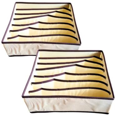 Imagem de Kit 2 Organizadores de Gaveta 7 Compartimentos Colméia Para Peças Íntimas Várias Divisórias Para Acessórios Otimiza Espaço Cueca Meia Luva Calcinha Sutiã Soutien Acessório Gravata Roupinha Bebê Neném