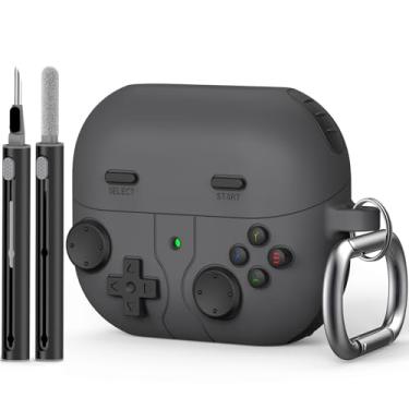 Imagem de Capa para Samsung Galaxy Buds 3 - Capa protetora de silicone com kit de limpeza, acessório para chaveiro, preta