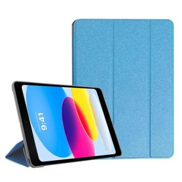 Imagem de Capa para iPad 10a Geração 10,9" com Compartimento para Pencil Anti-impacto Tampa Magnética (Azul Claro)