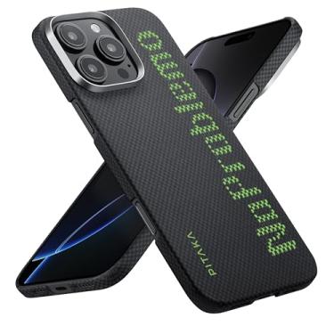 Imagem de Pitaka Capa para iPhone 16 Pro - Compatível com MagSafe, fina e leve, brilha no escuro, tecido de fibra de aramida 1500D