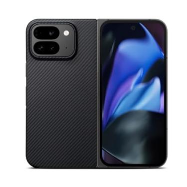 Imagem de GIMENOHIG Capa traseira fina e leve de fibra de carbono aramida 600D para Google Pixel 9 Pro Fold preta