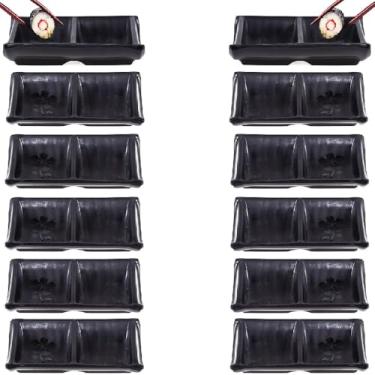 Imagem de 12 Molheira Bipartida Ondulada em Melamina Para Molho Shoyu