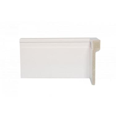 Imagem de Kit com 15 Barras Rodapé de Poliestireno 12cm x 20mm Sobre por Frisado Casa Grassi 7,2m Branco