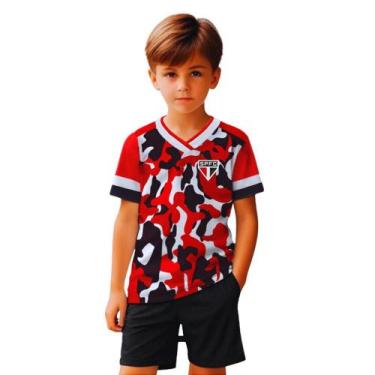 Imagem de Camiseta Infantil São Paulo Camuflada Tricolor Oficial - Revedor