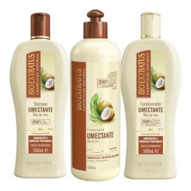 Imagem de Kit 1 Shampoo 1 Condicionador 1 Finalizador Brilho Natural Umectante  500 ml-Unissex