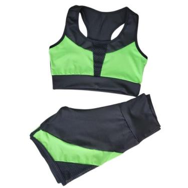 Imagem de Conjunto Fitness Feminino Roupa Academia Short E Top - WM, M, Verde, F