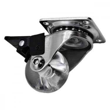 Imagem de Rodizio Silicone Jomarca Base Giratoria Com Trava 35Mm