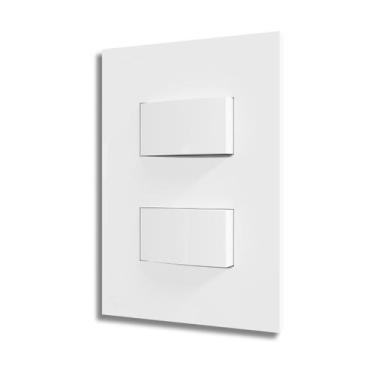 Imagem de Interruptor 2 Teclas Paralelo Distanciado Com Placa Branco - B.Lux - B