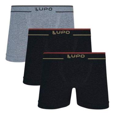 Imagem de Kit 3 Cuecas Boxer Lupo Masculina Plus Size Microfibra Seamless17800, 
