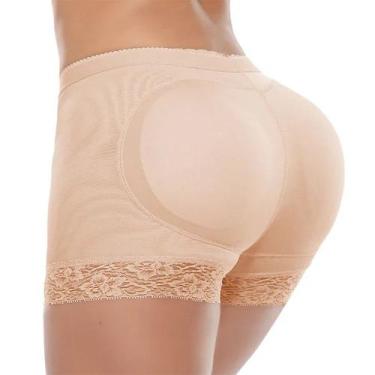 Imagem de Calcinha Short Calçola Aumenta Bumbum Com Enchimento - MHR, Bege