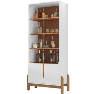 Imagem de Cristaleira 4 Portas Para Sala De Estar 50519 Branco Cedro DCASA - CAS