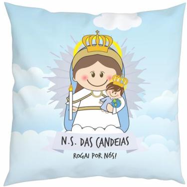 Imagem de Almofada Com Enchimento Oração Santinho Nossa Senhora das Candeias - C