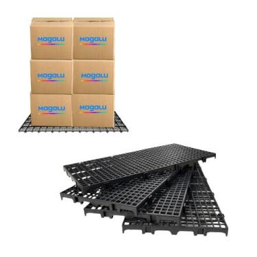 Imagem de Kit 20 Pisos Plástico Estrado Pallet Palete 50X25Cm (Preto) - CiaLaser
