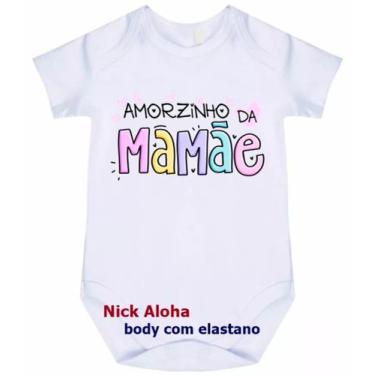 Imagem de body bebê amorzinho da mamãe cód 9679 - nick aloha, Branco, M