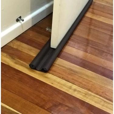 Imagem de Kit 2 trilho veda po protetor rolinho veda porta tecido de lona 90cm -