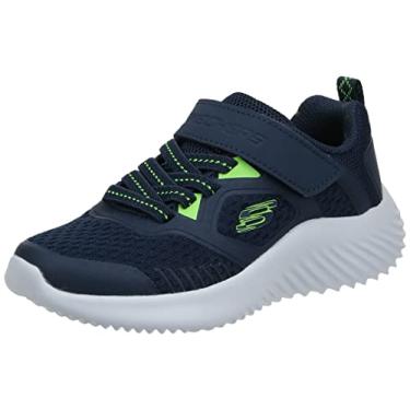 Imagem de Skechers Tênis masculino Bounder-Voltvor, Azul marinho/limão, 11 Little Kid