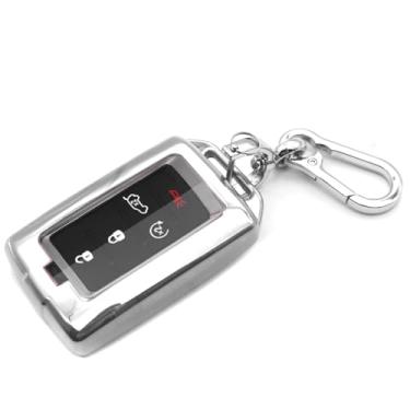 Imagem de INFIPAR Apto para Jeep Grand Cherokee L Wagoneer Grand Wagoneer TPU 2022 capa para controle remoto de chave de TPU capa de luva protetor de luva sem chave acessório de manga de entrada, prata