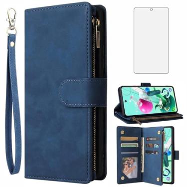 Imagem de Asuwish Compatível com LG K92 5G capa carteira protetora de tela de vidro temperado e capa flip de couro suporte suporte acessórios celulares capas de telefone para LGK925G K 92 92K LMK920AM Q92 G5