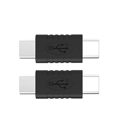 Imagem de Adaptador tipo C macho para macho tipo C suporta sincronização de dados e carregamento USB C para cabo USB C 3.1 Gen 2 10Gbps 60W conversor, pacote com 2