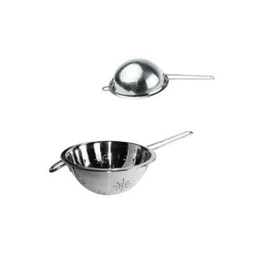 Imagem de Escorredor alimentos em inox c/ cabo p/ macarrão cozinha - yazi