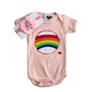 Imagem de Body Bebe - Ursinhos Carinhosos + Laço -  Mesversario - RL, Rosa, M
