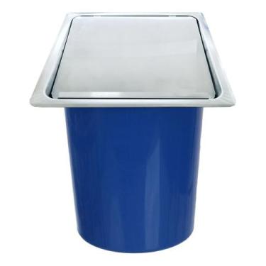 Imagem de Lixeira de embutir para pia bancada quadrada aço inox 304 5 ltrs - Sti