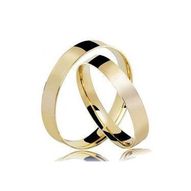 Imagem de Alianças Ouro 18 Kilates Casamento Casal Maciça 5 mm 7.50 Gramas Maciç
