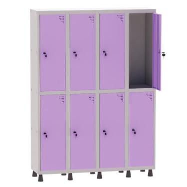 Imagem de Armário Guarda Volume Locker Roupeiro 4 Vãos 8 Portas Aço GRF504/8 Cin