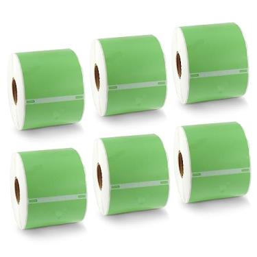 Imagem de BETCKEY Etiquetas coloridas compatíveis com Dymo 30857 (2-1/10.2 cm x 10.2 cm) etiquetas de crachá de visitante, compatíveis com impressoras de mesa Dymo LabelWriter Thermal 450, 4XL e Zebra [6 rolos,