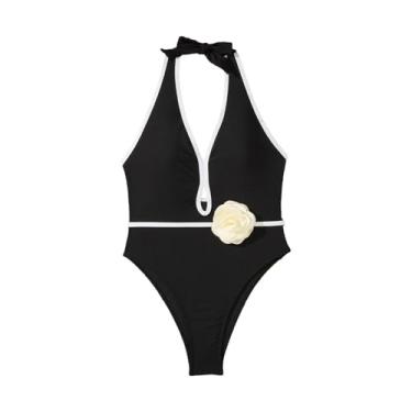 Imagem de Vaveren Maiô Feminino para Natação e Surf com Estampa Floral, XL