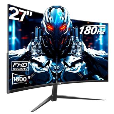 Imagem de Gawfolk Curved 27 inch Gaming Monitor 165Hz, 144Hz PC Monitor 1ms Full HD 1080P, Frameless 1800R Computer Display with FreeSync & Eye-Care Technology, Support VESA, DP, HDMI Port (Black)